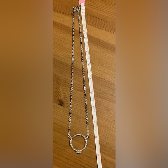 Judith Ripka: Sterling silver earrings n circle charm attached to 20”chain set. - Picture 11 of 13